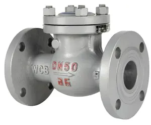BIAOYIバルブ工場価格H44H-40C油圧フランジ付きスイングチェックバルブ