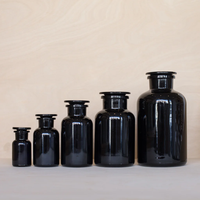 Bocaux en verre ambré de 250 ml avec couvercle en plastique pour le stockage du sucre, haute qualité