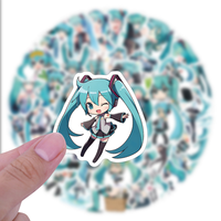 60 autocollants vinyle amovibles imperméables Anime Mikui pour téléphone, ordinateur portable, bagages, bouteille d'eau, décoration de journal