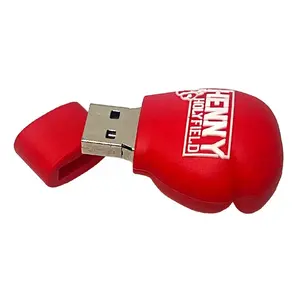 Factory Custom Shape Design 3D Cartoon Rubber Key Pen Drive 2.0 4Gb 8Gb Memorias Stick Custom boxing glove USB Flash Drive