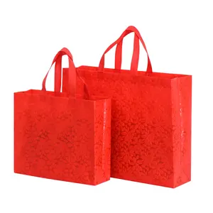 cheap Handle bag logo print custom non woven bag supermarket eco packaging bags