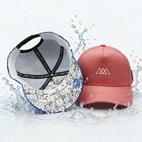 Casquettes de golf personnalisées avec logo, patch en TPU noir, style sportif, motif avec trous découpés au laser imperméables