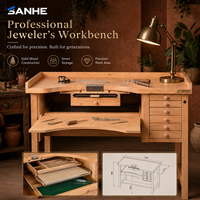 Banc de travail en bois massif avec tiroirs pour outils de bijouterie et d'artisanat - Nouvel équipement d'atelier de menuiserie/laboratoire