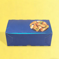 Boîte à poulet frit en carton ivoire pliable empilable biodégradable avec logo personnalisé pour la livraison de gâteaux et de poulet frit pour restaurant