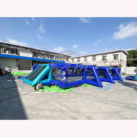 Cancha de Fútbol Inflable Interactiva Comercial, Campo de Fútbol con Material de PVC y Fácil Instalación para Juegos Deportivos