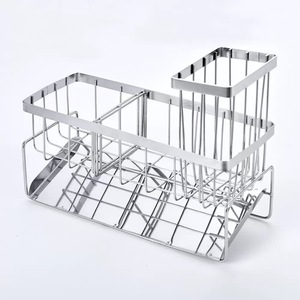 Estante <span class=keywords><strong>de</strong></span> almacenamiento metálico <span class=keywords><strong>para</strong></span> cocina y baño, con pintura horneada, sin perforaciones, <span class=keywords><strong>para</strong></span> paños, escurridor, especias, fregadero y grifo - Product Image 4