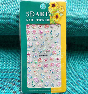 Pegatinas de Uñas con Patrón de Mariposa en Relieve 5D, Calcomanías de Flores para Ropa, Papel de Transferencia, Material para Arte de Uñas - Product Image 1
