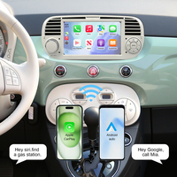 Autoradio Linux 7 pouces IPS pour Fiat 500 2007-2015, CarPlay sans fil, Android Auto, commande au volant, radio FM