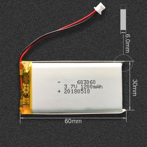 Bateria <span class=keywords><strong>Lipo</strong></span> 603060 3.7v 1200mah de Vida Multi-Ciclo para LED <span class=keywords><strong>Solar</strong></span> e Brinquedos - Product Image 4