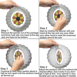 Molinillo de Viento Metálico con Bola de Cristal y Cola en Espiral, Campana de Viento para Jardín, Esculturas Colgantes, Regalos Creativos, Adornos, Decoración para Patio - Product Image 6