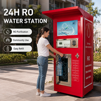 Distributeur automatique d'eau pure 24h/24, acceptant les pièces, les billets et les cartes IC