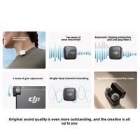 Microphone sans fil DJI Mic Mini Type-C à réduction de bruit, à clipser, pour caméra, streaming en direct, vlog, interview, enregistrement sonore