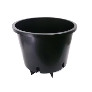 Wholesale black round plastic planter flower nursery pots for plants