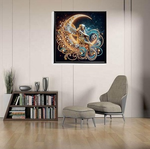 Angelo sulla <span class=keywords><strong>luna</strong></span> astratta pittura artistica diamante kit di diamanti puzzle cristallo arte pittura murale - Product Image 4
