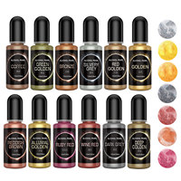 OSBANG 12 couleurs 10ML ensemble de pigments métalliques liquides à haut enrichissement en oxyde de fer bricolage avec résine époxy