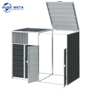 맞춤형 골판지 쓰레기통 보관함 아연 도금 강철 쓰레기통 보관함 정원용 야외 쓰레기통 보관함 - Product Image 4