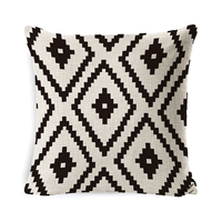 Housse de coussin en coton et lin style géométrique européen moderne, pour coussin lombaire de bureau et coussin de canapé domestique