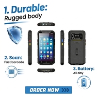 Terminal intelligent robuste PDA 5,99 pouces Android 15 GMS avec lecteur de codes-barres pour données 4G Wi-Fi, RFID, inventaire, parking, reçus et stock