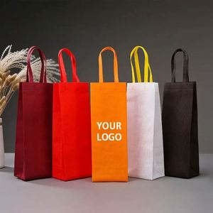 Bolsa de Tela Reutilizable Personalizada, Elegante Porta Vinos de Lona para Regalos Personales y Empresariales - Product Image 1