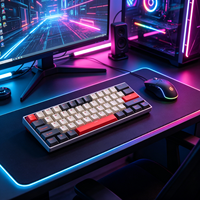 Clavier de jeu mécanique Keywin ZK61 Tri-mode 61 touches RGB avec interrupteurs rouges Hotswap USB Type-C Mini 60%