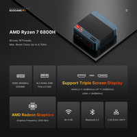 Mini PC para Juegos BOSGAME P3 Lite con Ryzen 7 6800H, 32 GB de RAM DDR5, SSD PCIe 4.0x4 de 1 TB, Pantalla Triple, USB4, 8K DDP a EE. UU.