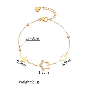 Bracelet en acier inoxydable SL249 avec mini-breloques délicates étoile, lune, cœur, <span class=keywords><strong>arbre</strong></span> <span class=keywords><strong>de</strong></span> <span class=keywords><strong>vie</strong></span> et coquillage, étanche, pour femme, idéal pour la superposition - Product Image 5