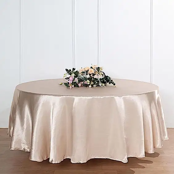 Satin Circle Solid Color Table Cover Round Table Cloth Decor Tablecloth For Wedding Birthday Party