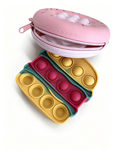 Silicone Fashion Mini Coin Purse Pop Dot Wallet Zipper <b>Water</b> Resistant Detachable Strap Cute Change <b>Pouch</b> Custom Logo Gift Bag - Product Image 4