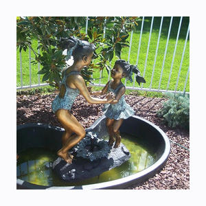 현대 손 조각 금속 어린이 인형 실물 크기 주조 청동 소녀 동상 판매 벤치에 앉아 조각 - Product Image 1