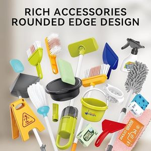 Juguete Educativo de Plástico para Niñas, Carrito de Limpieza Realista con Aspiradora que Funciona, Juego de Juguetes de Imitación - Product Image 3