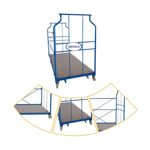 Chariot de stockage à roulettes <span class=keywords><strong>ZENDA</strong></span>, boîte de rangement à quatre roues, pliable sur 4 côtés, chariot logistique pour entrepôt - Product Image 6