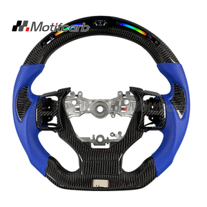 Volante de fibra de carbono con pantalla LED personalizada para indicar RPM y empuñaduras de cuero perforado para Lexus IS RC GS 250 300 350 Sport 2013-2025 - Product Image 1
