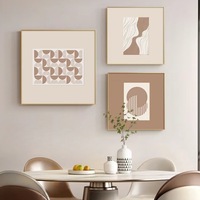 Peinture décorative encadrée haut de gamme, moderne et minimaliste, pour restaurant, design abstrait noir et blanc, style luxe léger pour salon