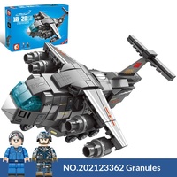 Senbao Aviation Cultural Creation Q-version Puissant bombardier J-20 Mini blocs de construction militaires en plastique Boîte colorée