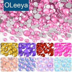Oleeya - Piedras de Cristal de Diferentes Tamaños al por Mayor, Color Mocha, Base Plana, Sin Fijación en Caliente, Cristal 2028 para Decoración de Uñas - Product Image 1