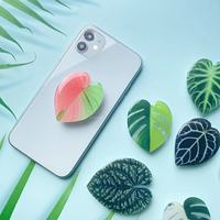 Feuille acrylique personnalisée 3d ours pierre précieuse anneau de cœur doigt vide transparent support de poignée de téléphone portable prise de support pour support