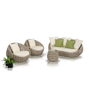 Set Divano da Esterno Moderno in Rattan a Tre Pezzi MYUZ, 3 Posti, Intrecciato, per Veranda, Cortile, <span class=keywords><strong>Terrazza</strong></span>, Giardino, Soggiorno - Product Image 4