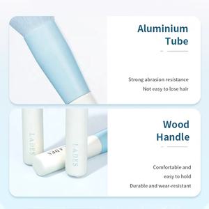 Juego de brochas de maquillaje azul profesional MSQ, peine de pelo sintético, cepillos para corrector, delineador de ojos, colorete, mango de posición facial - Product Image 3