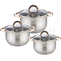 Vente en gros de casseroles antiadhésives Ensembles de casseroles et poêles Batterie de cuisine Marmites à soupe en acier inoxydable avec couvercle en verre