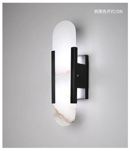 Lampe murale en marbre naturel espagnol, style moderne simple, blanc chaud, pour salon <span class=keywords><strong>ou</strong></span> chambre à coucher - Product Image 2