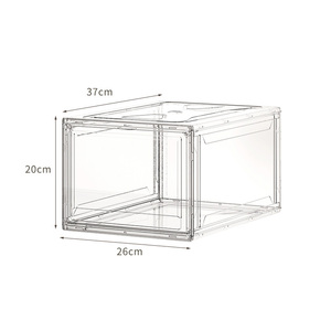 Clear Acrylic Rectangle Shoe Organizer <strong>Storage</strong> <strong>Box</strong> <strong>Stackable</strong> and Foldable PET Plastic Bins for Efficient Shoe <strong>Storage</strong> - Product Image 1