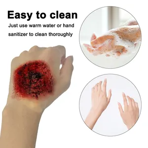 KHY Halloween Costume Party Stage Special Effects Wound Scar Skin Nose Wax Putty Vampire False Blood Washable SFX Makeup Set