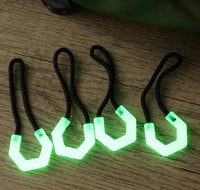 Tirettes de fermeture éclair lumineuses qui brillent dans le noir, anti-perte, pour sacs à dos, vêtements, vestes, avec cordon, fournitures de couture