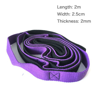 Yoga Strap Resistance Band Purple Black Stretching Rope For <b>Leg</b> <b>Exercise</b> Fitness Training Body Shaping Workout Equipment - Product Image 5
