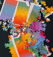 Fabricant de puzzles, 500 à 1000 pièces, carton gris bleu, service OEM, certifié FSC, puzzles personnalisés pour adultes
