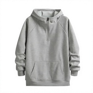 Vente en gros de sweat-shirts à capuche avec fermeture éclair 1/4, sweat-shirts en molleton de haute qualité pour le printemps et l'automne, sweat-shirts à capuche unisexes pour hommes - Product Image 5