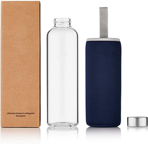 Bouteille d'eau en verre 550ml <span class=keywords><strong>sans</strong></span> BPA, contenant en verre Borosilicate, écologique, pour l'école, le bureau, les voyages, le sport, à domicile, pour l'école - Product Image 1