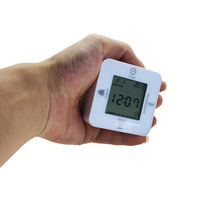 Jam Alarm Elektronik Plastik Modern Multifungsi 4-in-1 Mini Portabel Desktop dengan Termometer, Timer, dan Kalender Persegi