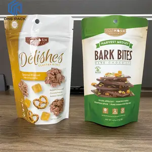 Eco Friendly Custom Print Food Grade Resealable Snack Chocolate Bar Packaging Stand Up Pouches Zipper Bag And Potato Chips Bag