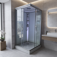Cabines de douche modulaires préfabriquées de luxe portables pour hôtel, en verre de 8 mm, petites unités de salle de bain préfabriquées